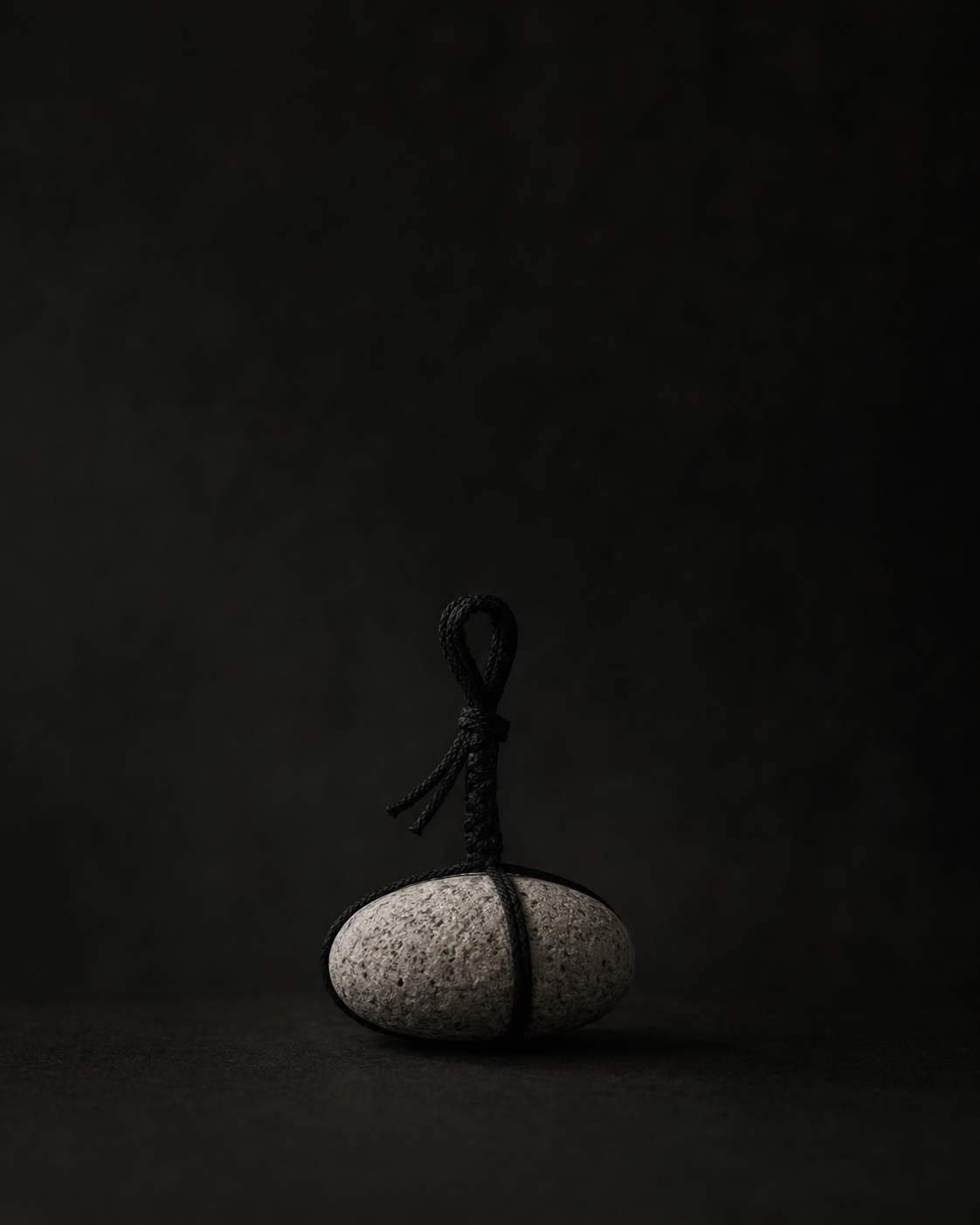 Sekimori Ishi Japanese Stone Marker Black Edo Cord Niigata Stone