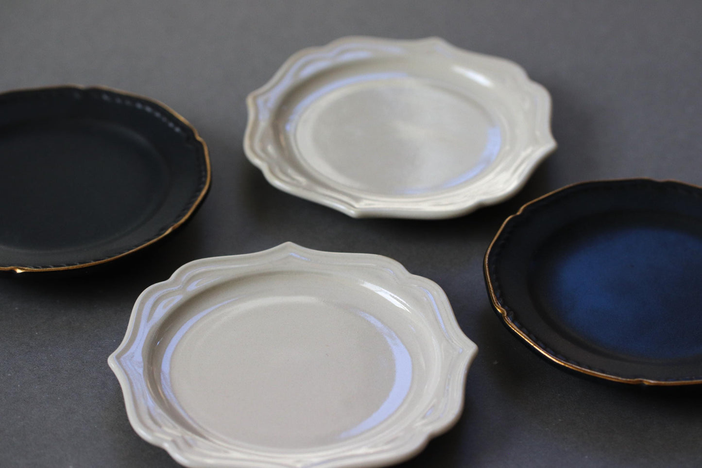 Japanese Mino Ware Scalloped White Porcelain Plate 11.8cm | Handmade Style Small Dessert Plate | Made in Japan
