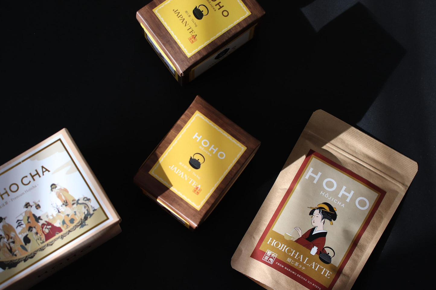 HOHO CHA Premium Blend Hojicha Tea Bags (15 x 3g) | Japanese Roasted Green Tea from Uji Kyoto | Elegant Tea Box Gift