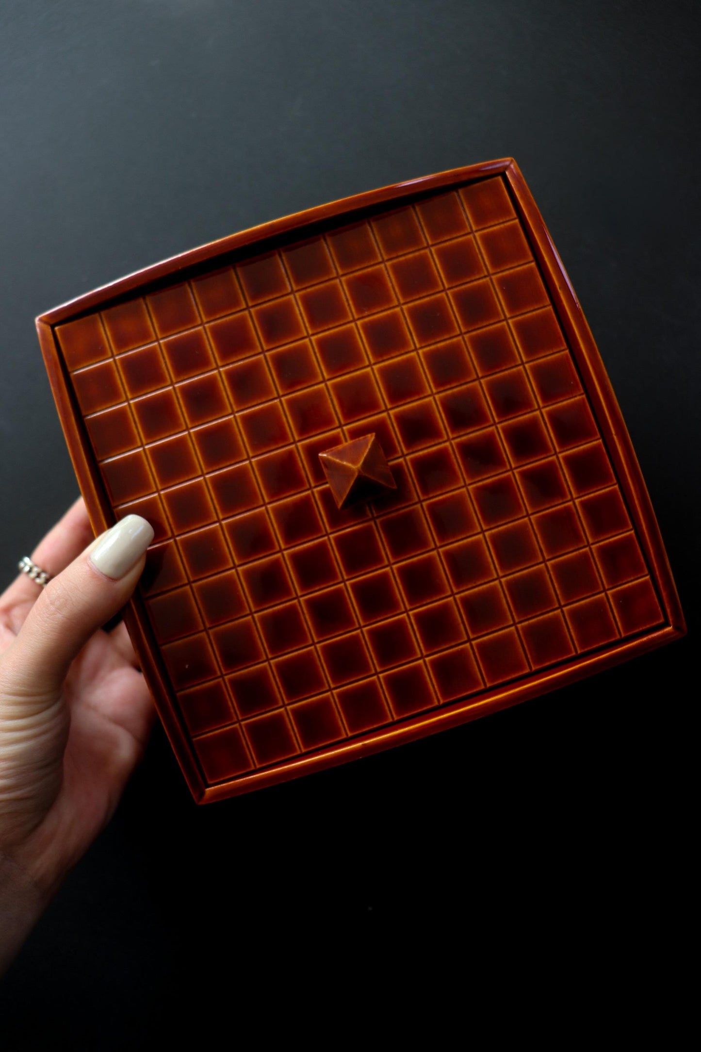 Hida Takayama Shunkei Lacquerware Sweet Box Set, Vintage Japanese Wagashi Container with Tray, Traditional Wooden Lacquer, Tea Ceremony