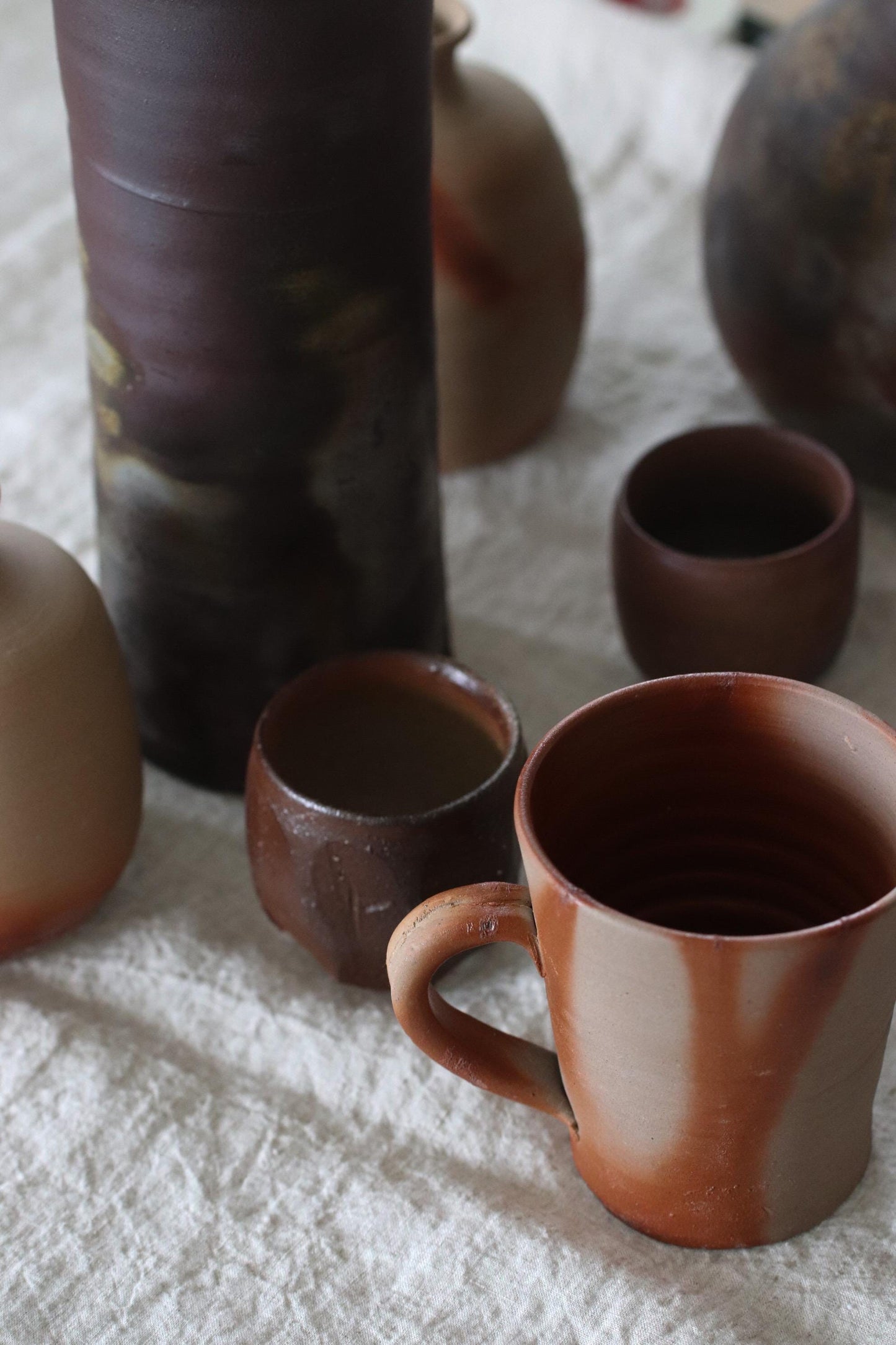 Bizen Ware Mug by Seikan Kataoka, Japanese Handmade Coffee Cup, Wabi Sabi Pottery, Unique Ceramic Mug, One of a Kind
