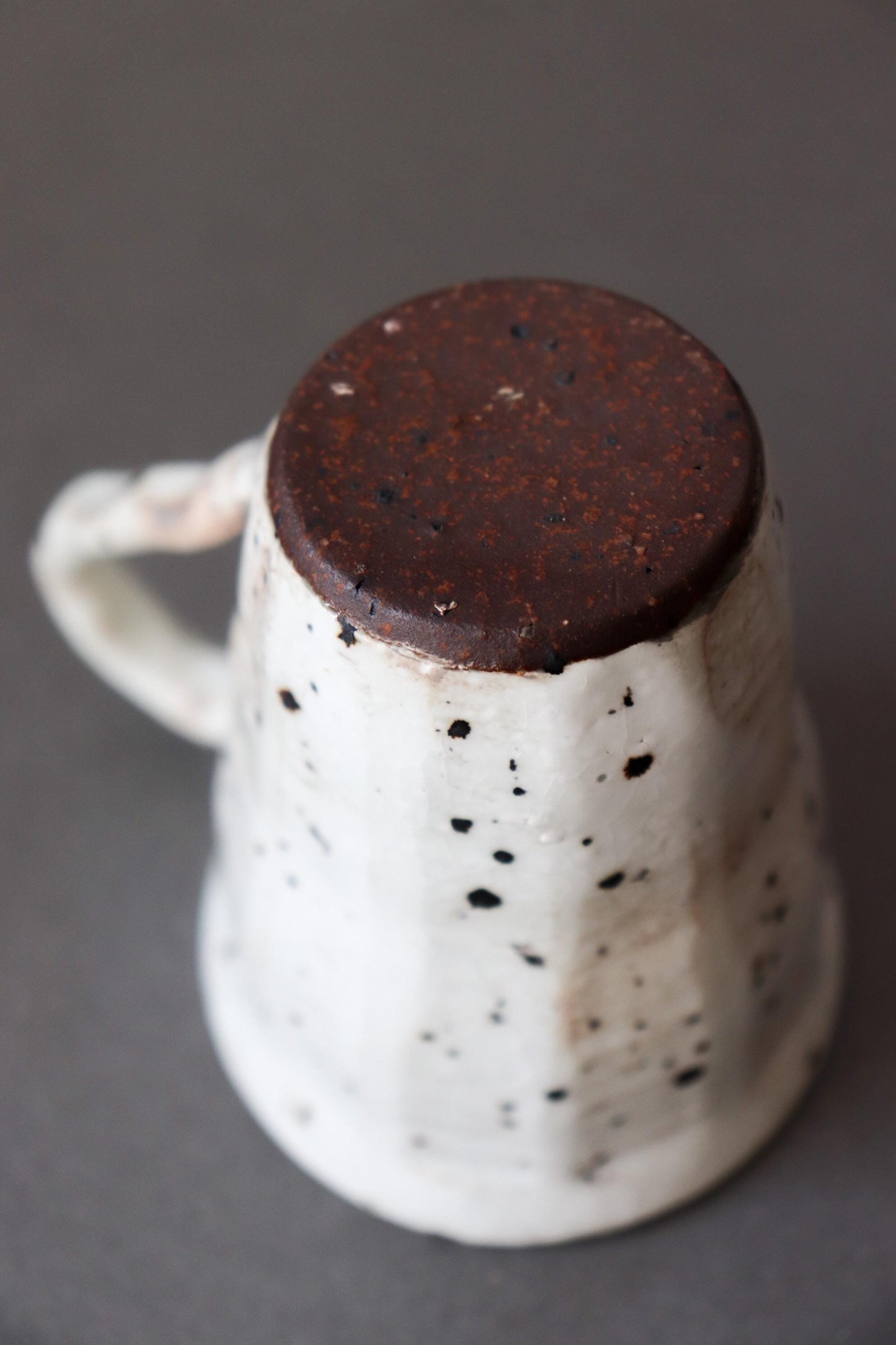 Japanese Handmade Ceramic Mug | White Speckled Pottery Cup | One of a Kind Artisan Coffee Mug | Made in Japan