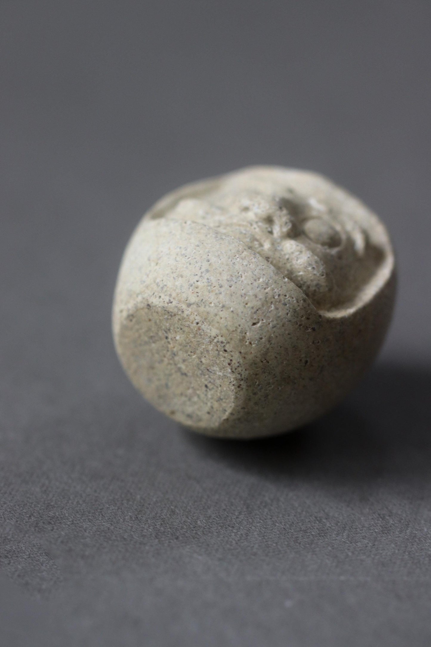 Japanese Upcycled Daruma Figurine – RE:DARUMA Food Stone Ornament, Coffee Brown / Herb Green, Eco Japanese Good Luck Charm
