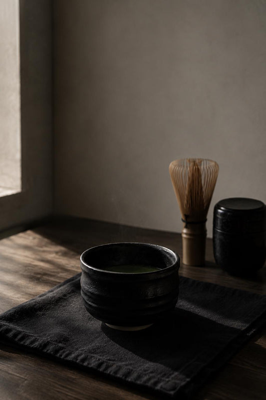 Black Matcha Bowl | Mino Ware Chawan | Japanese Tea Ceremony Bowl | Handmade Ceramic Matcha Cup | Made in Japan