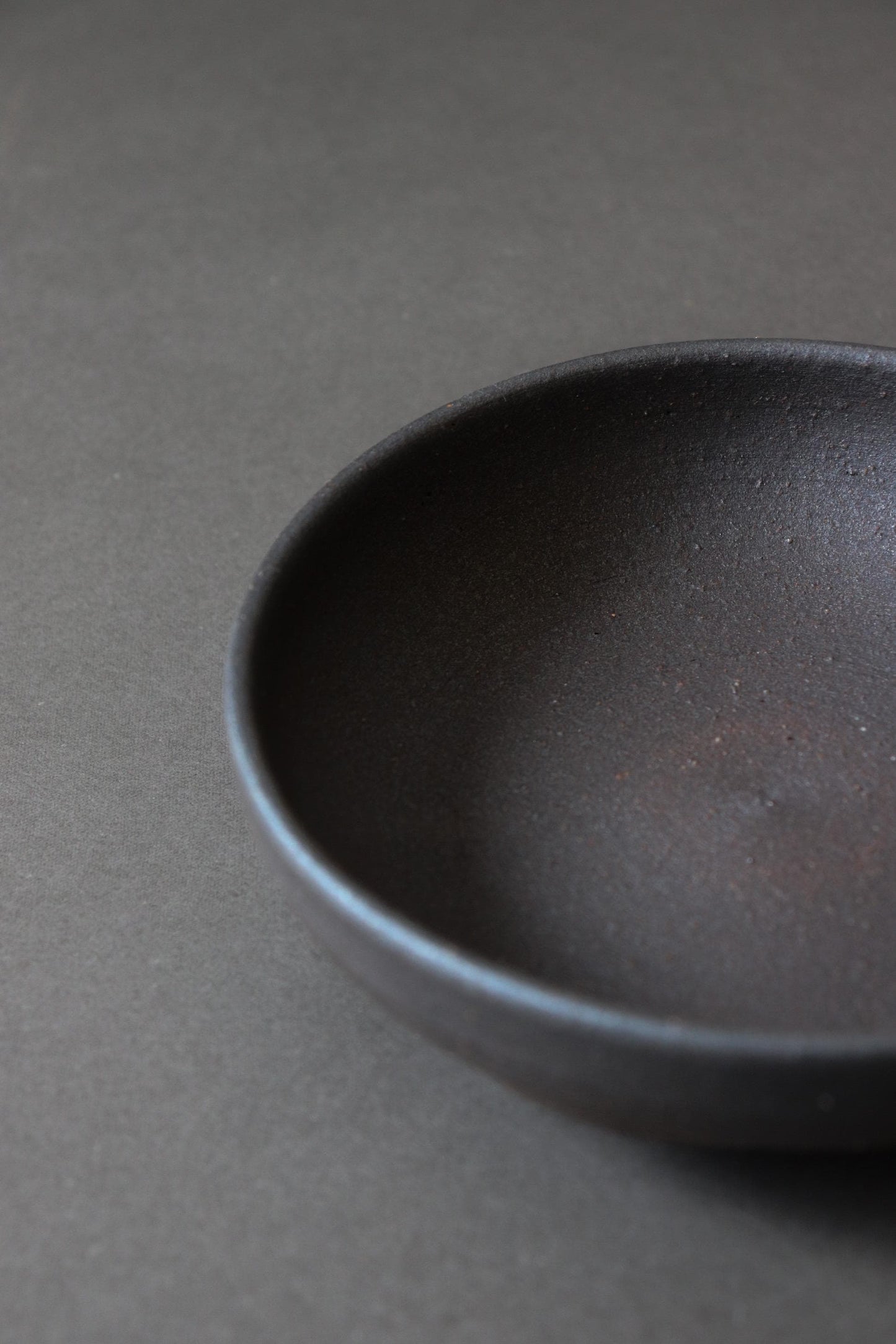 Japanese Black Footed Bowl | Charcoal Stoneware Serving Bowl | Made in Japan Ceramic Dish | Wabi Sabi Tableware | Small Raised Bowl
