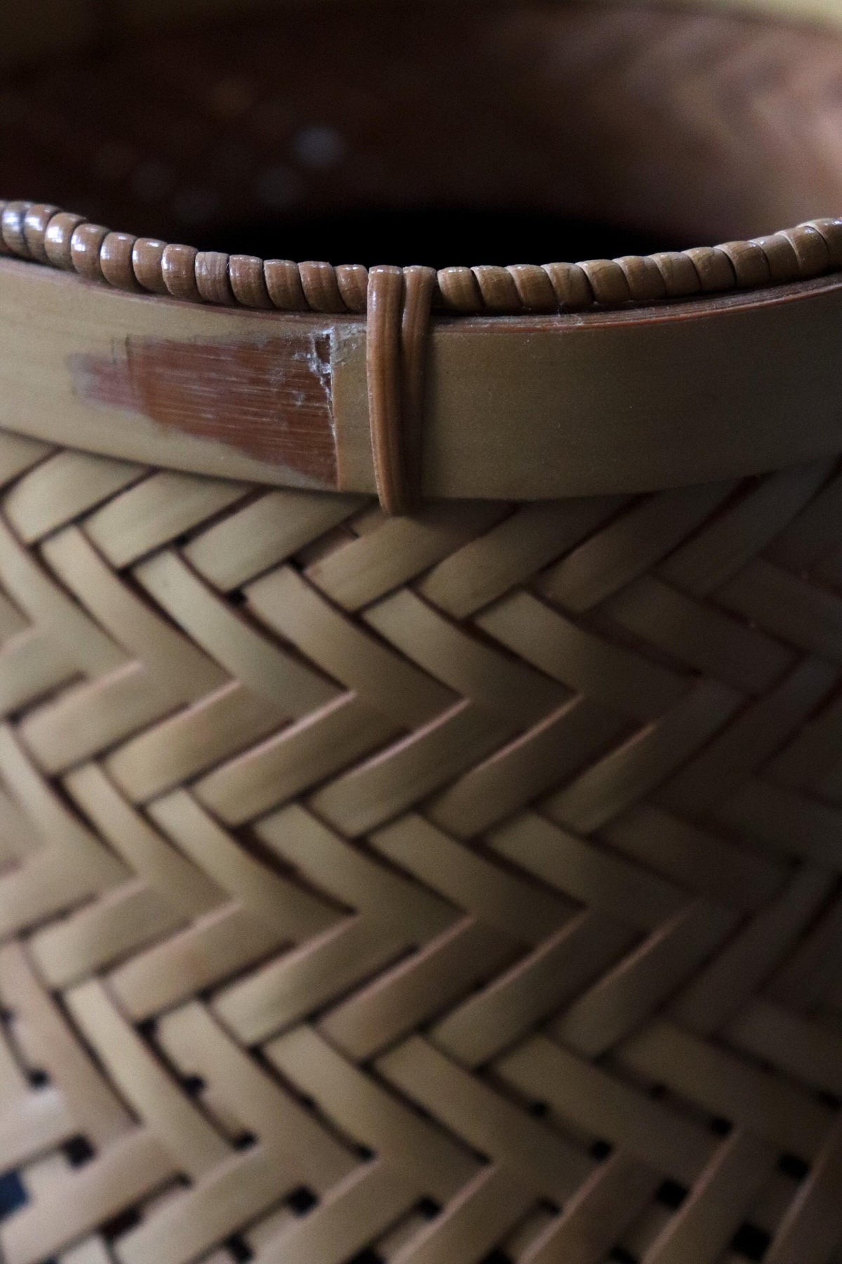 Vintage Japanese Bamboo Hanakago, Ikebana Flower Basket, Sculptural Woven Bamboo Tea Ceremony Decor