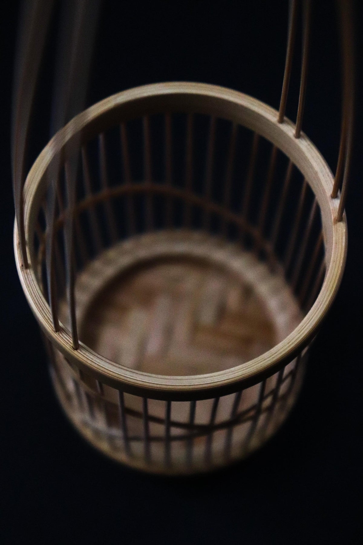 Vintage Suruga Take Sensuji Zaiku Bamboo Ikebana Vase, Japanese Traditional Craft, Single Flower Basket, Shizuoka Japan