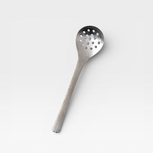 Japanese Nagomi Hammered Stainless Steel Slotted Serving Spoon