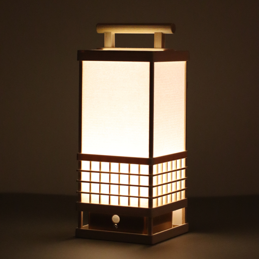 Japanese Hinoki & Washi Lantern Lamp – Motion Sensor LED