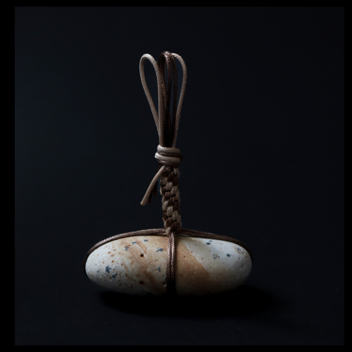 Sekimori Ishi Japanese Stone Marker Two Tone Cord Niigata Stone
