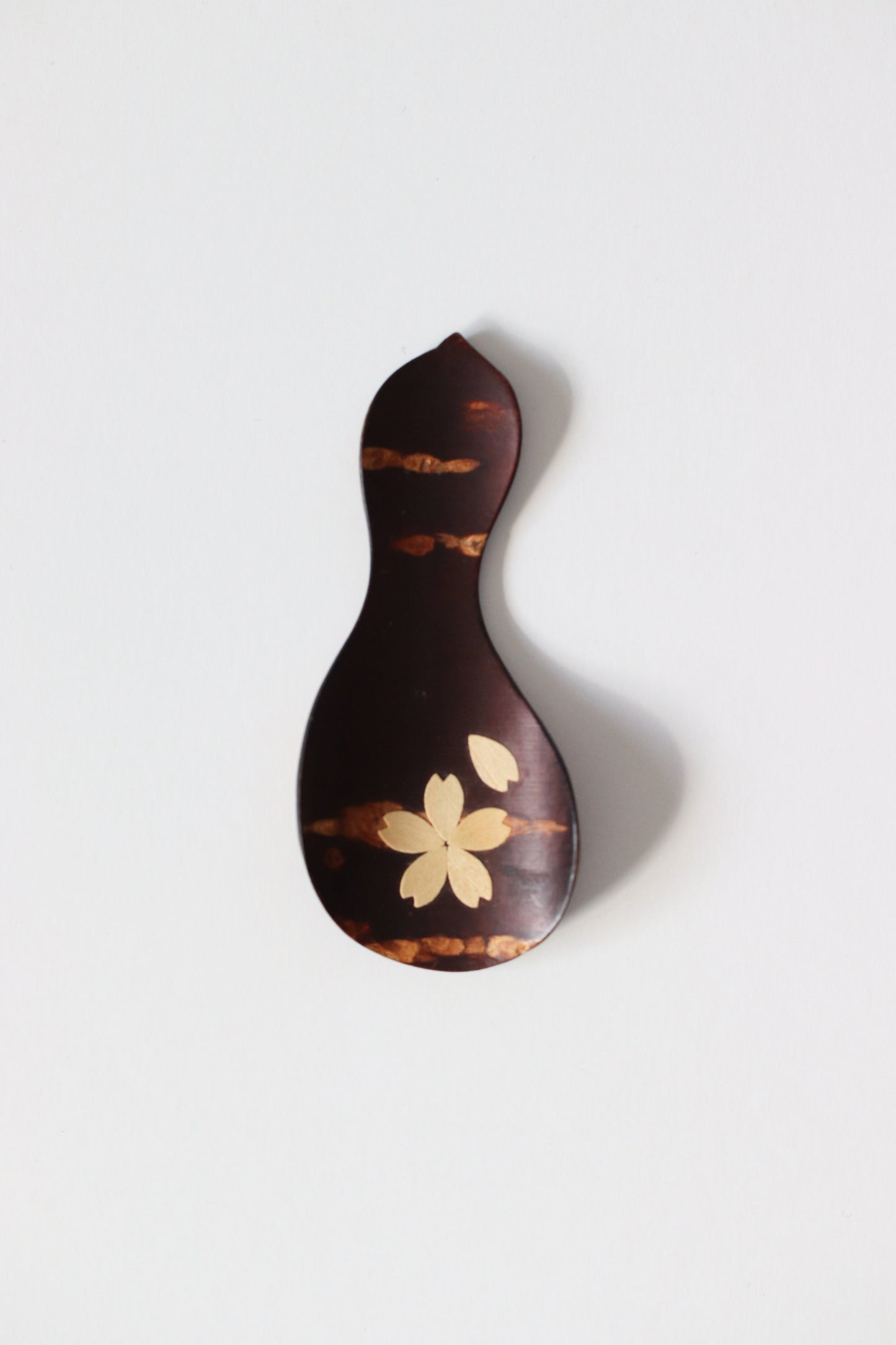 Japanese Cherry Bark Tea Scoop with Sakura Inlay