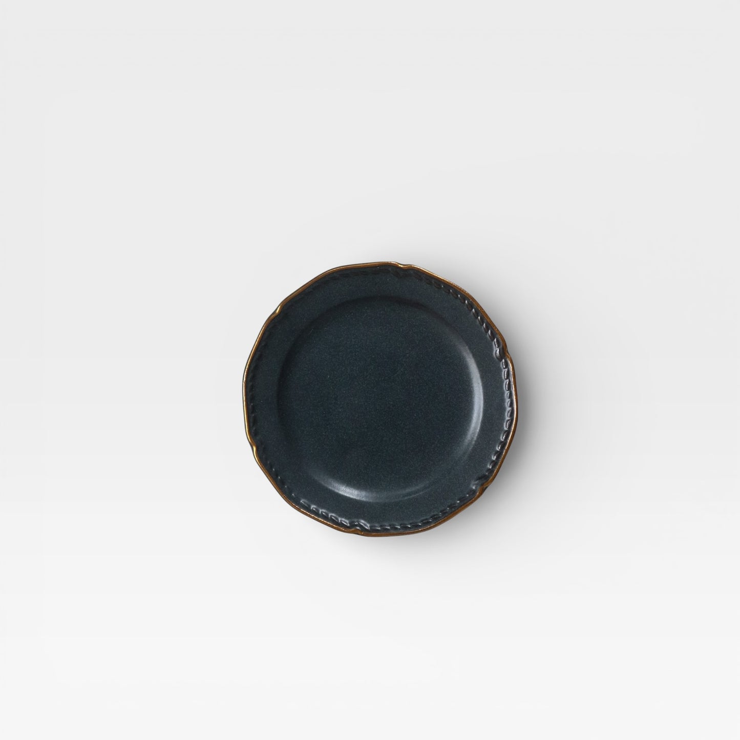 Japanese Black & Gold Small Ceramic Plate — Mino Ware