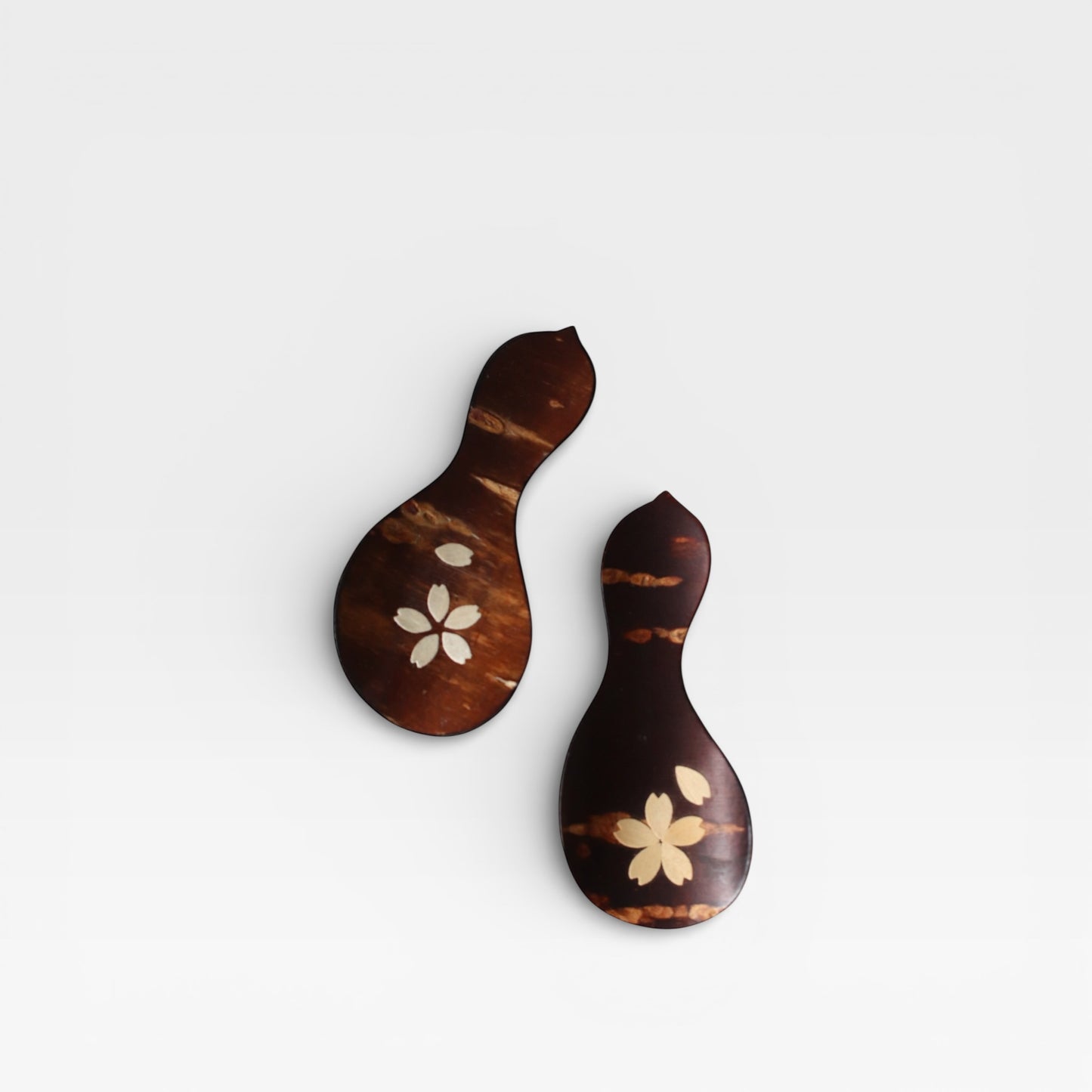 Japanese Cherry Bark Tea Scoop with Sakura Inlay