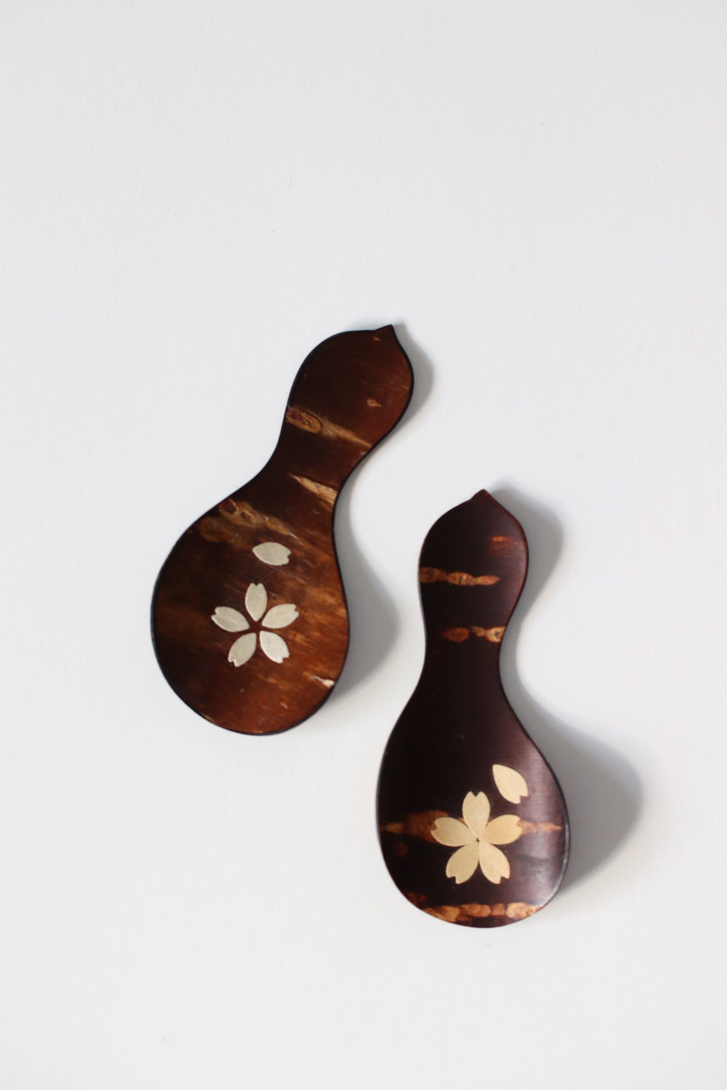 Japanese Cherry Bark Tea Scoop with Sakura Inlay