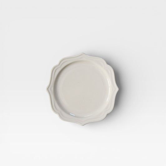 Japanese Mino Ware Scalloped White Porcelain Plate