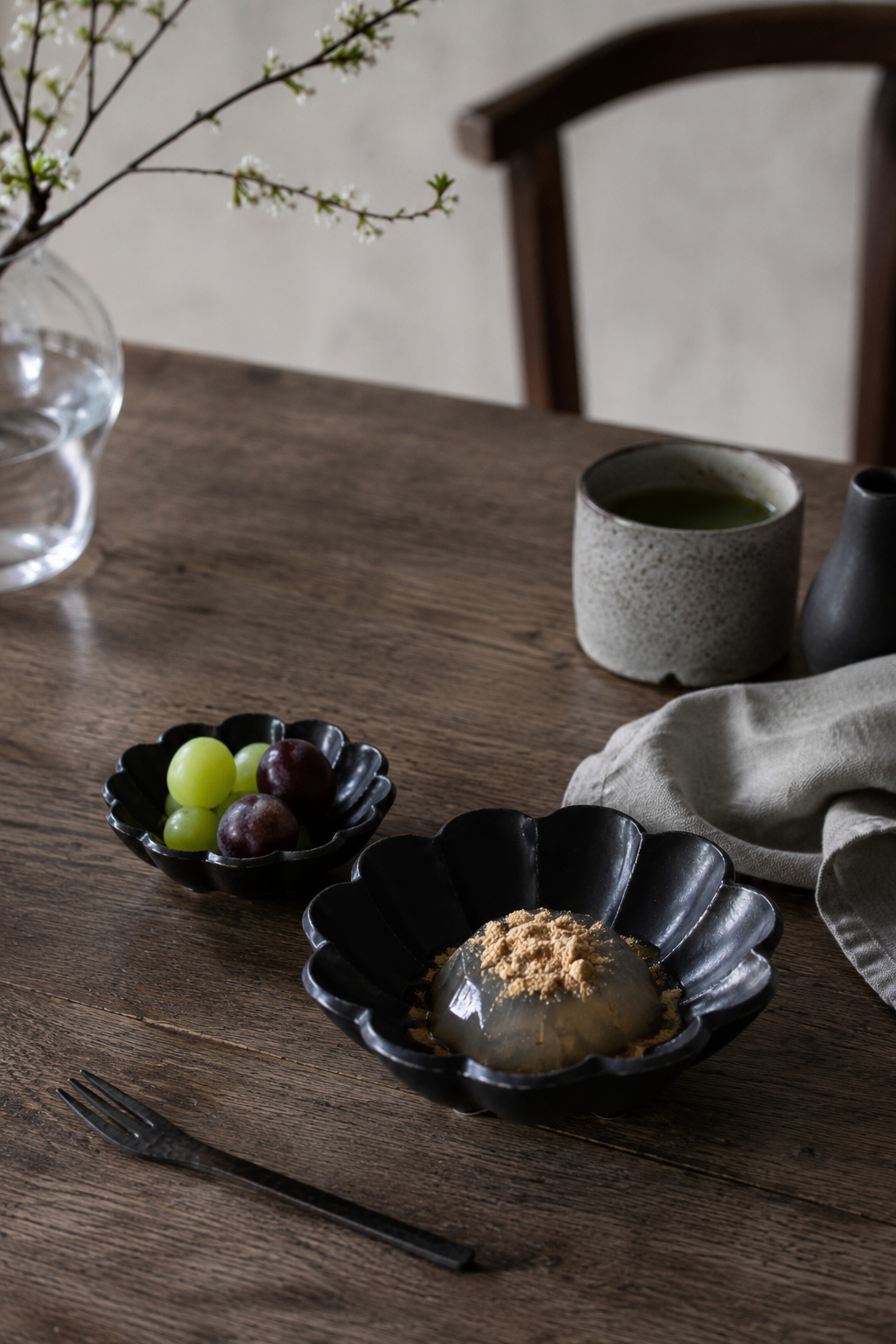 Japanese Black Rinka Ceramic Bowl