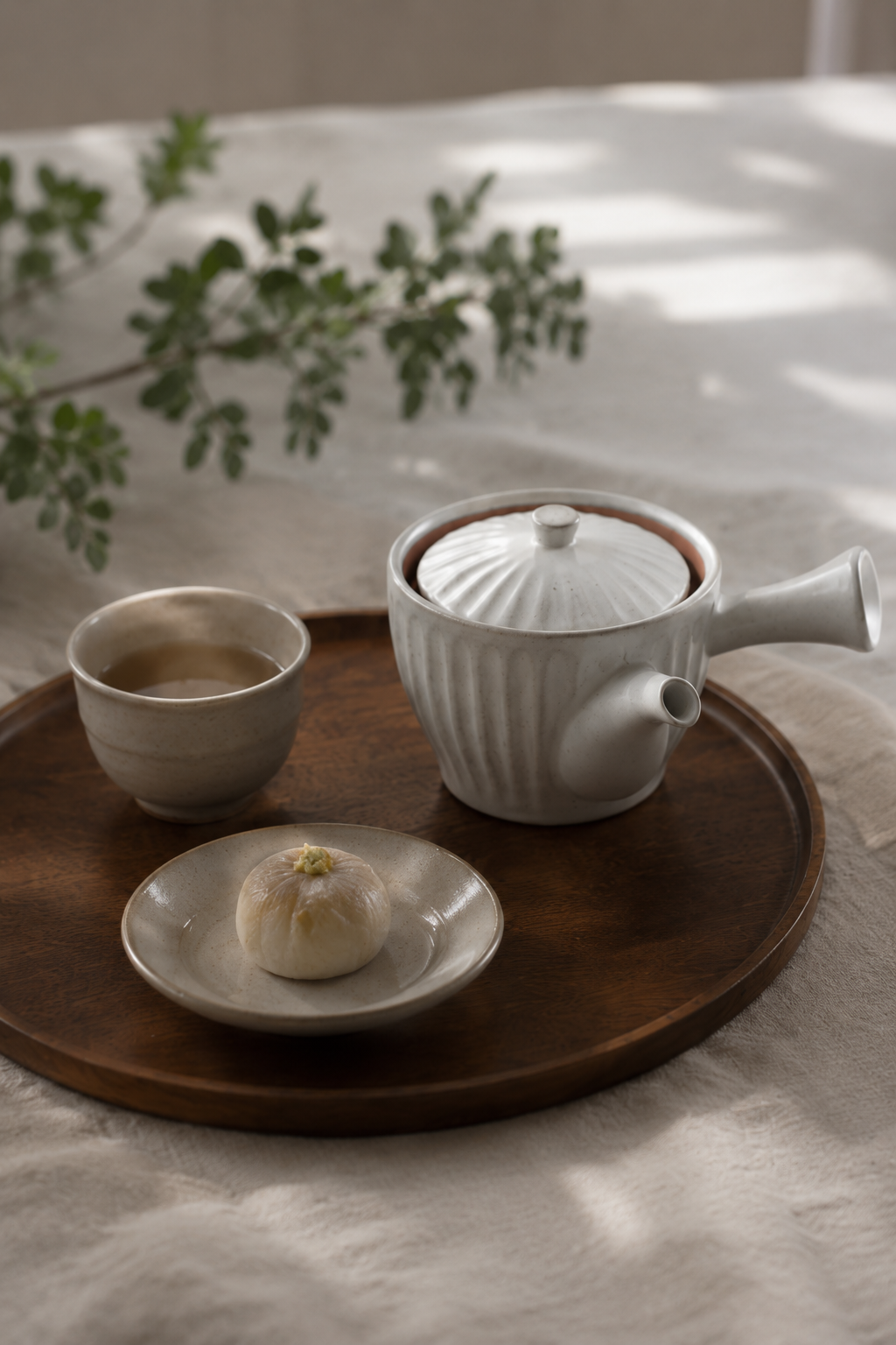 Japanese Gray Kyusu Teapot