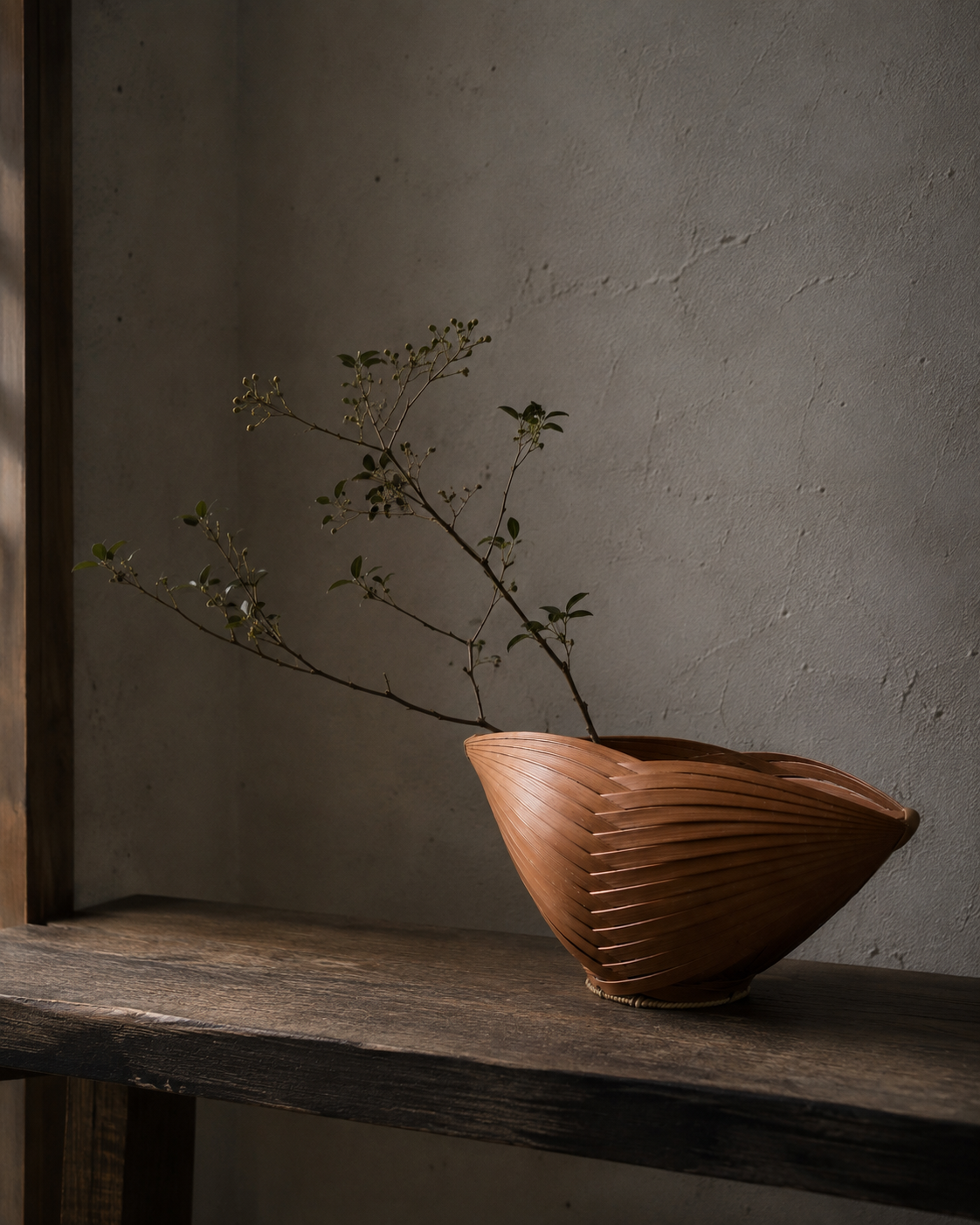 Vintage Japanese Bamboo Ikebana Basket