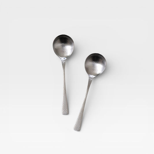 Japanese Nagomi Hammered Stainless Steel Bouillon Spoon