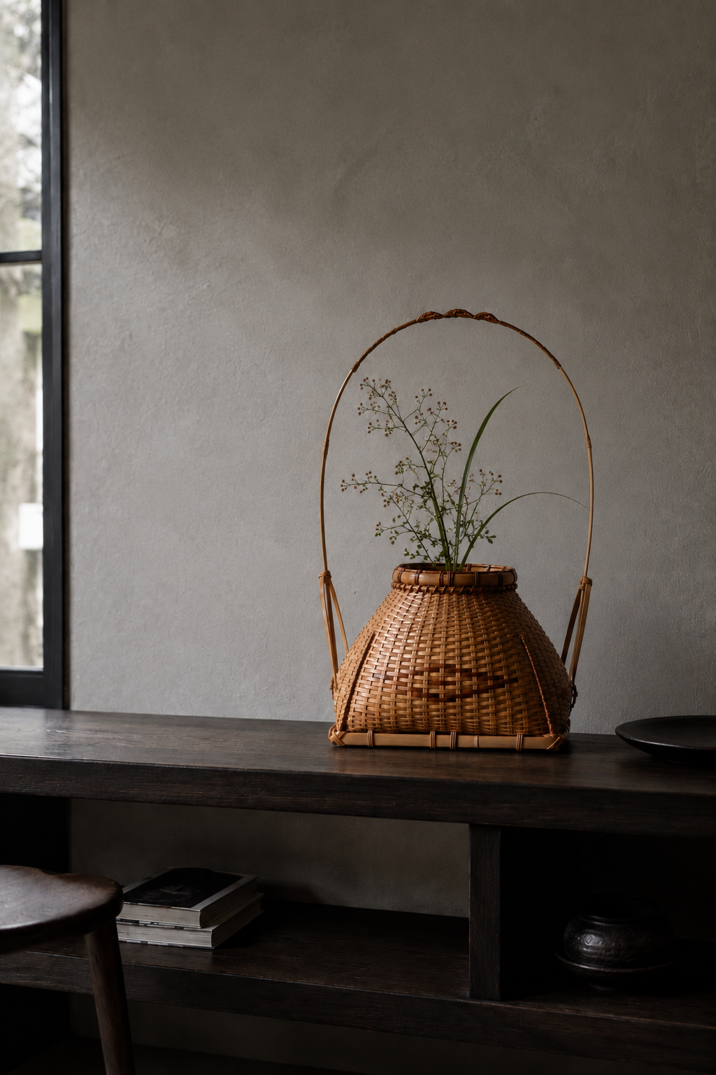Vintage Japanese Bamboo Hanakago Ikebana Flower Basket