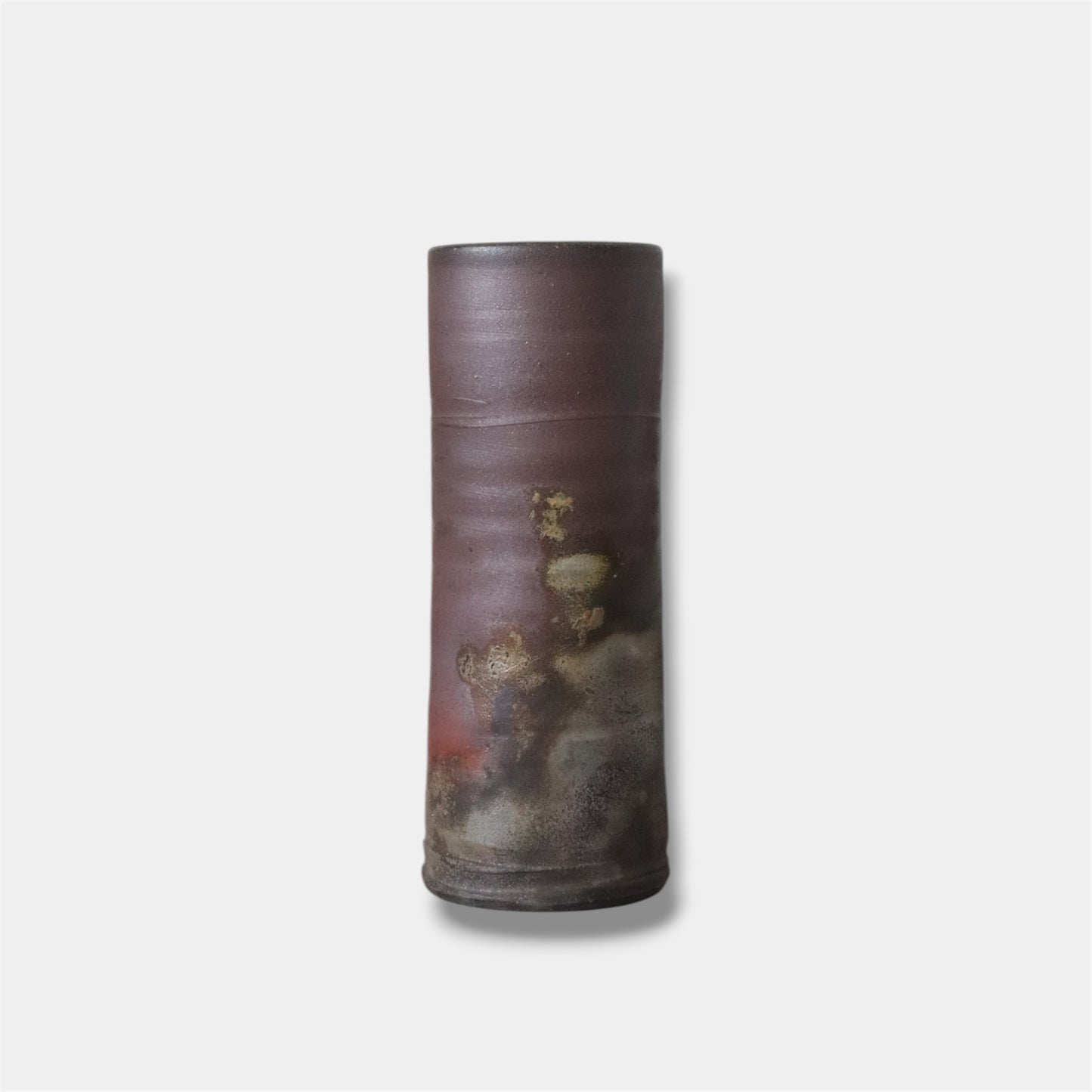 Japanese Bizen Ware Cylinder Vase by Shunkōen