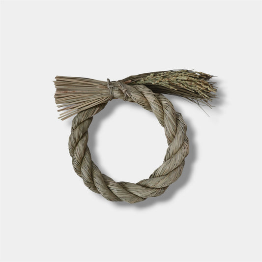Japanese Igusa Shimenawa Wreath with Rice Stalks