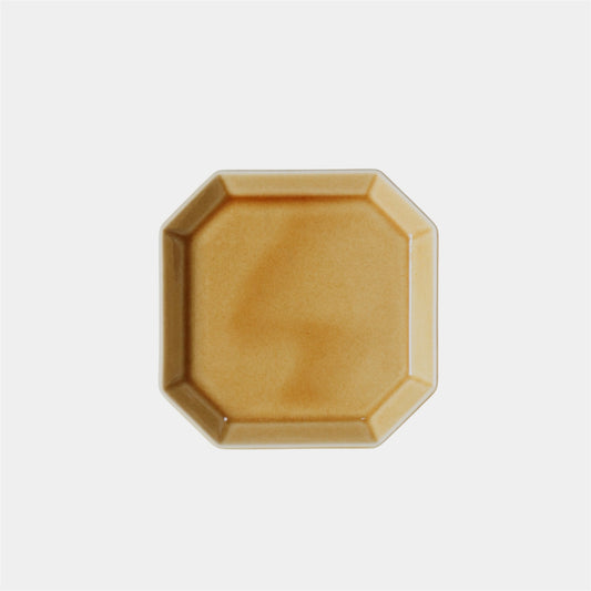 Japanese Mino Ware Amber Octagonal Small Plate