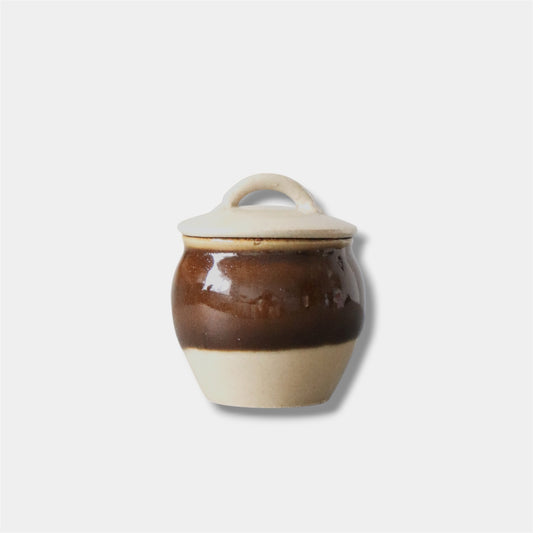 Japanese Handmade Mashiko Ware Mini Ceramic Jar with Lid