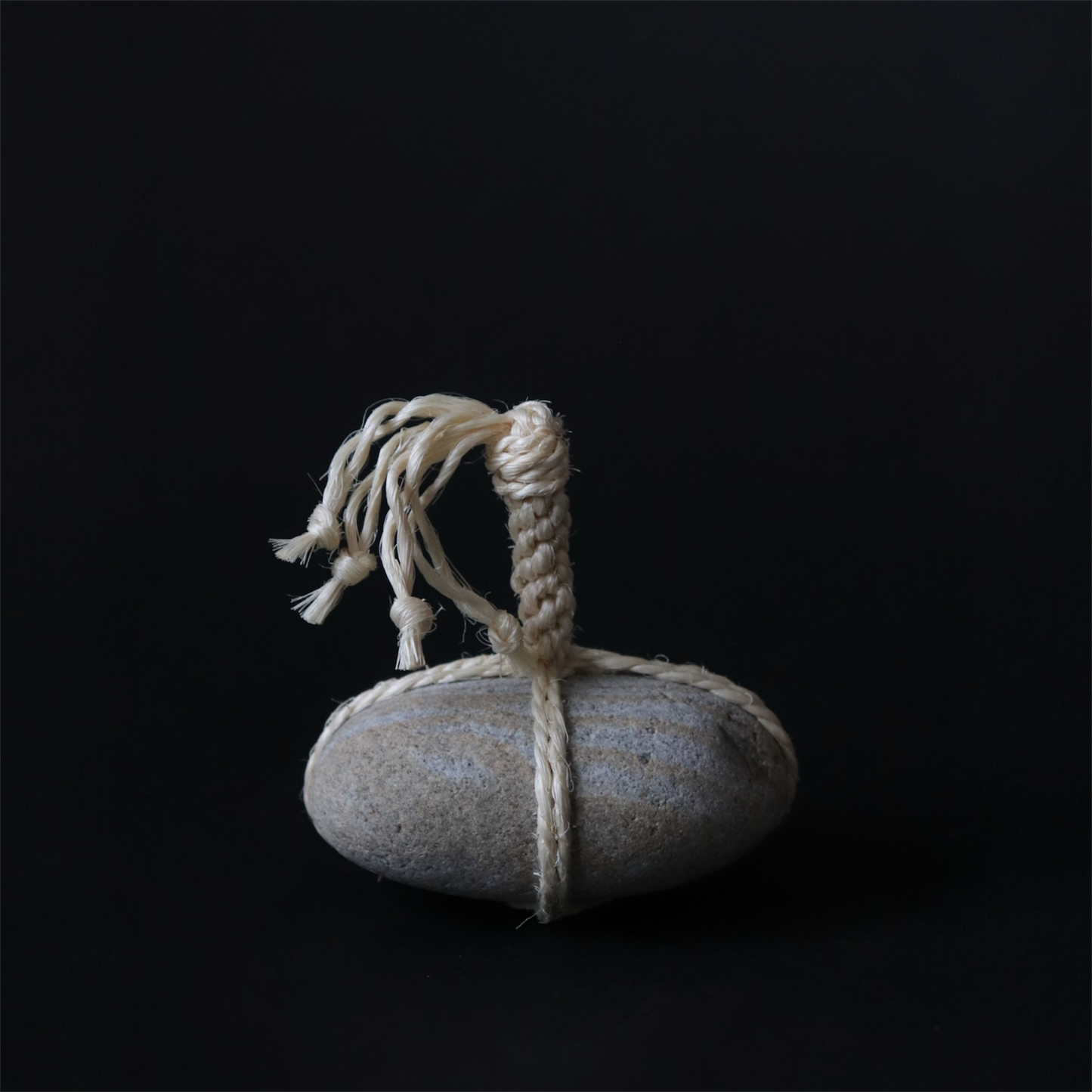 Japanese Sekimori Ishi  Niigata Stone with Sisal Rope