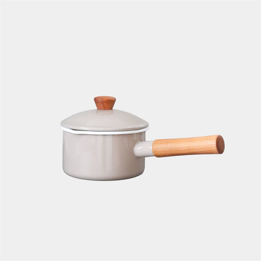 Noda Horo Couleur Enamel Saucepan 14cm – Beige – main product image