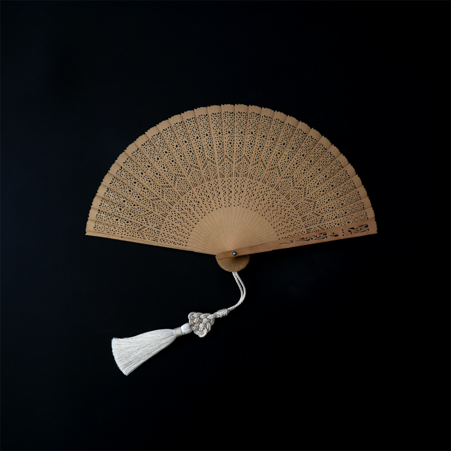Vintage Japanese Sandalwood Folding Fan No. 02