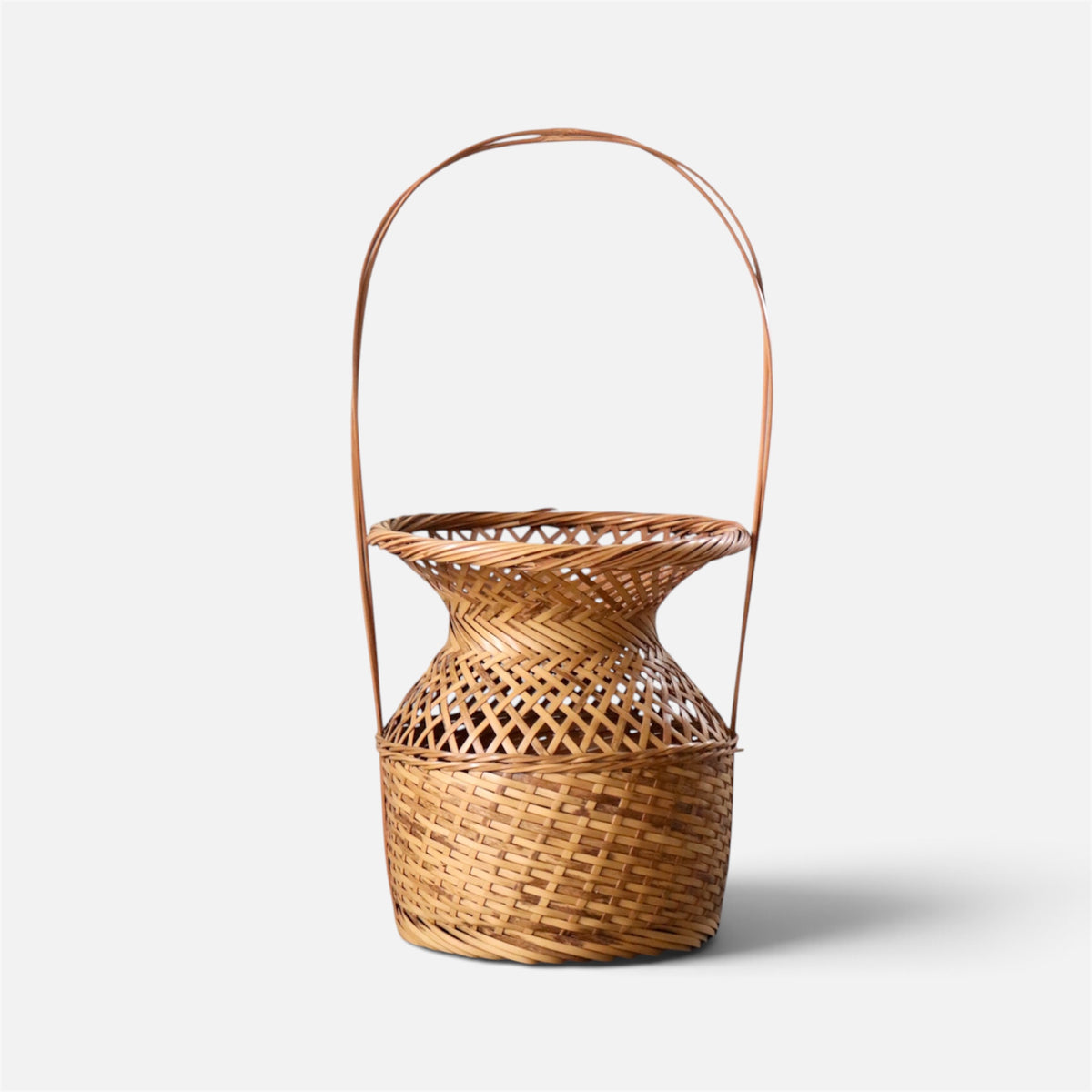 Vintage Japanese Bamboo Hanakago Large Ikebana Flower Basket