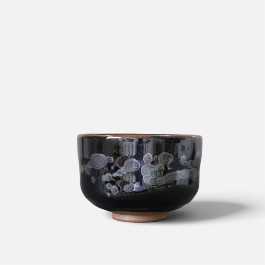 Japanese Arita Ware Matcha Bowl Silver Tenmoku Chawan