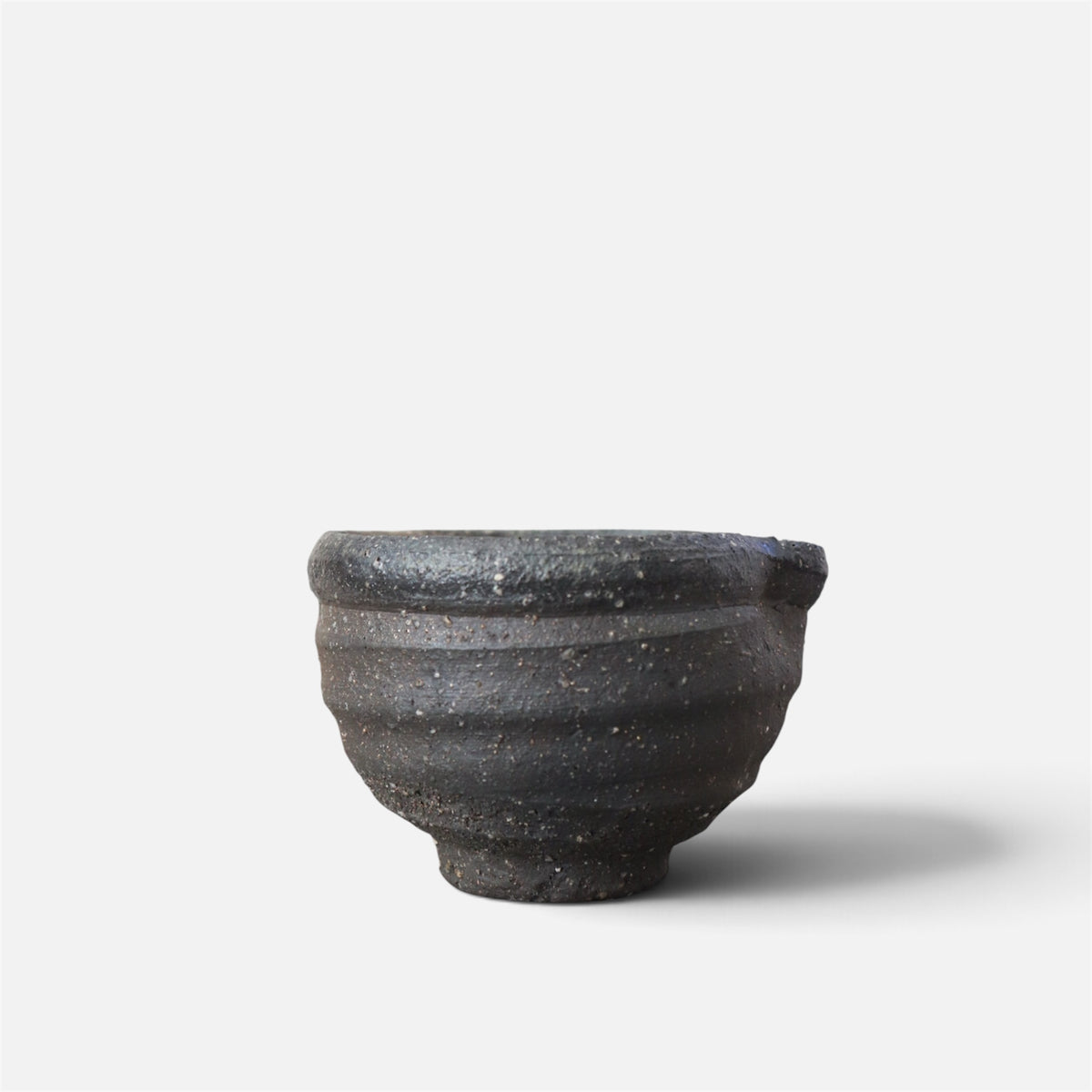 Vintage Jinnai Sakata Japanese Black Ceramic Bowl