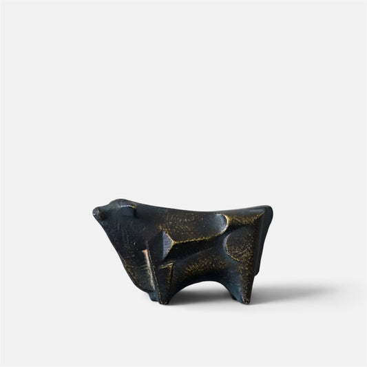 Vintage Sotaro Saegusa Bronze Ox Sculpture