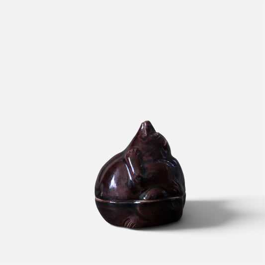 Vintage Japanese Tanuki Incense Container