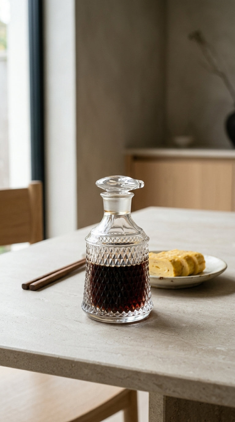 Japanese Faceted Glass Soy Sauce Dispenser