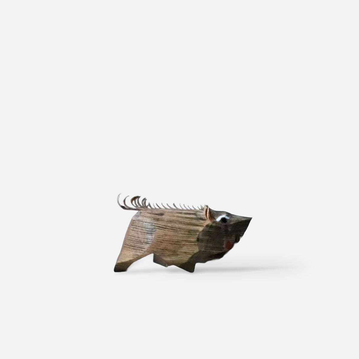 Japanese Sasano Ittobori Wild Boar Wood Carving
