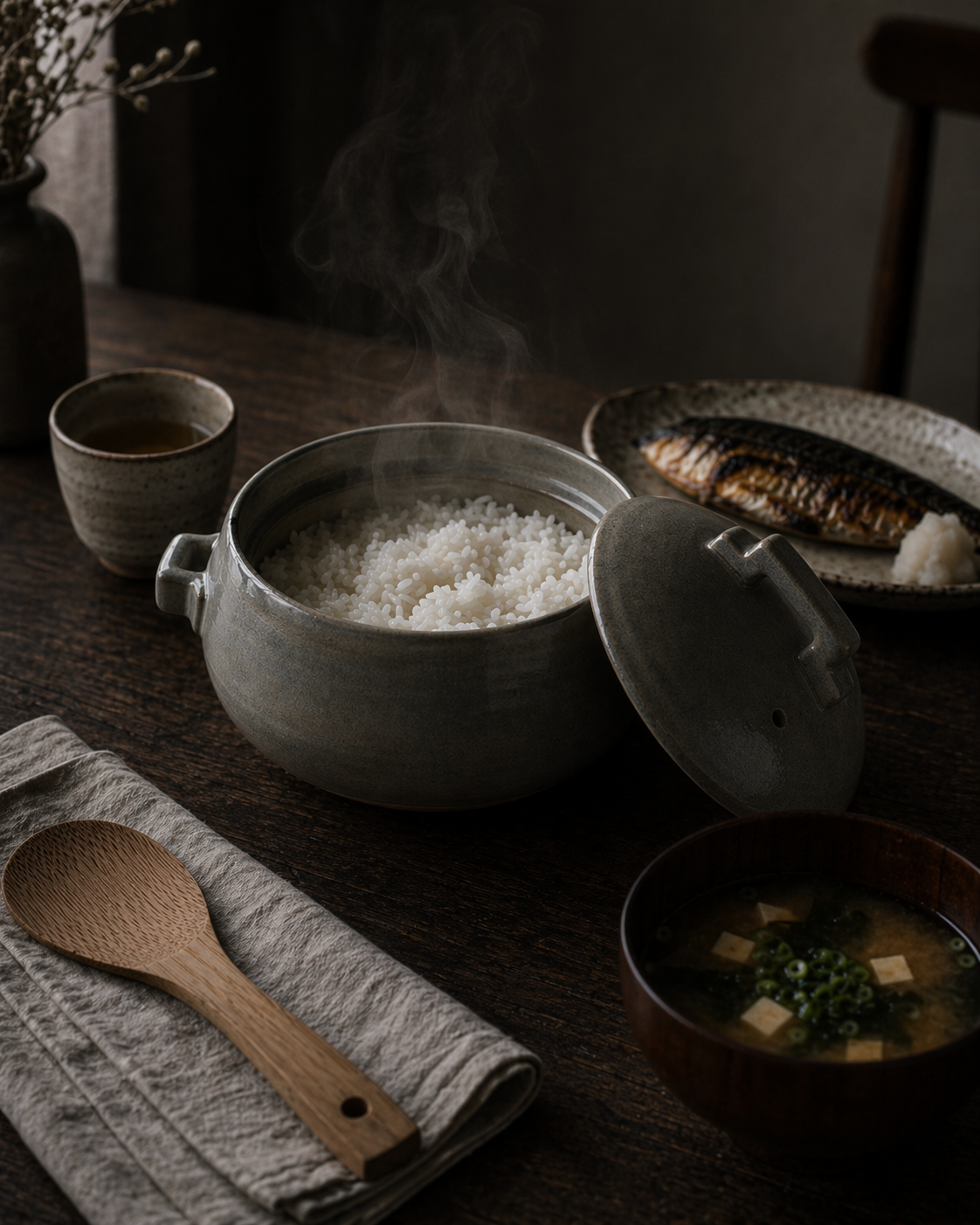 TOJIKI Gray Japanese Rice Pot Donabe 3 Cup