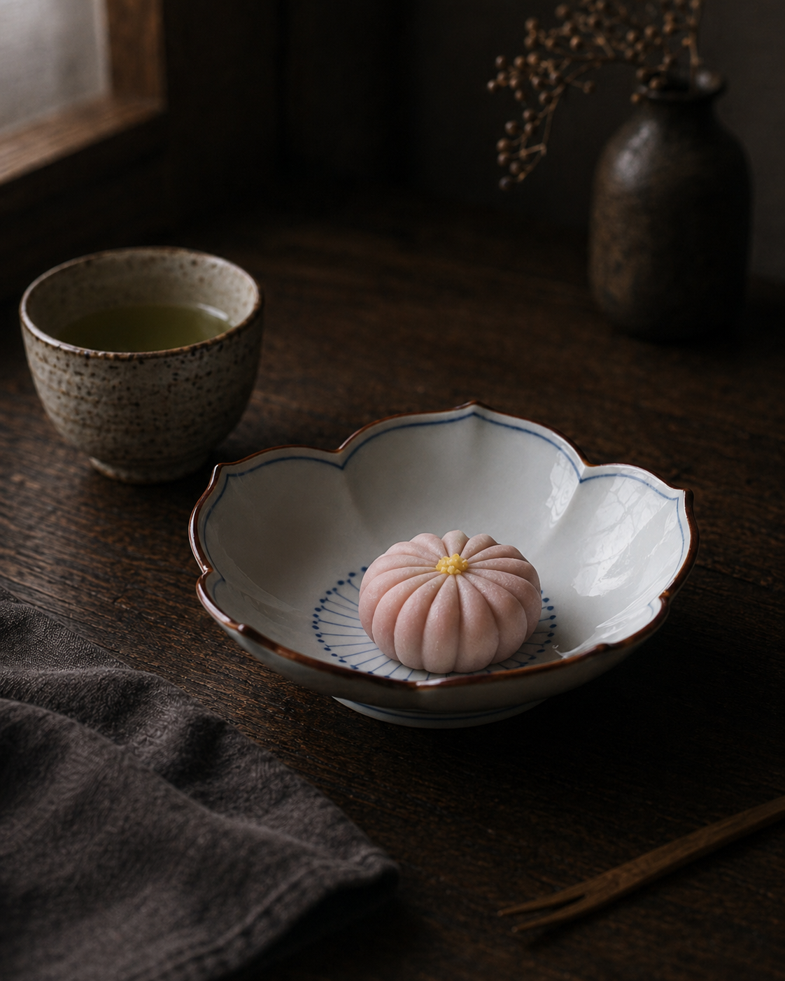 Japanese Hasami Ware Kikyo Plate Small Dish