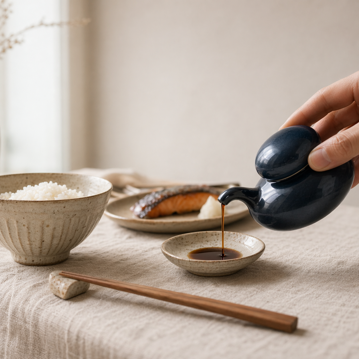 Japanese Hasami Ware Hakusan Porcelain Soy Sauce Dispenser