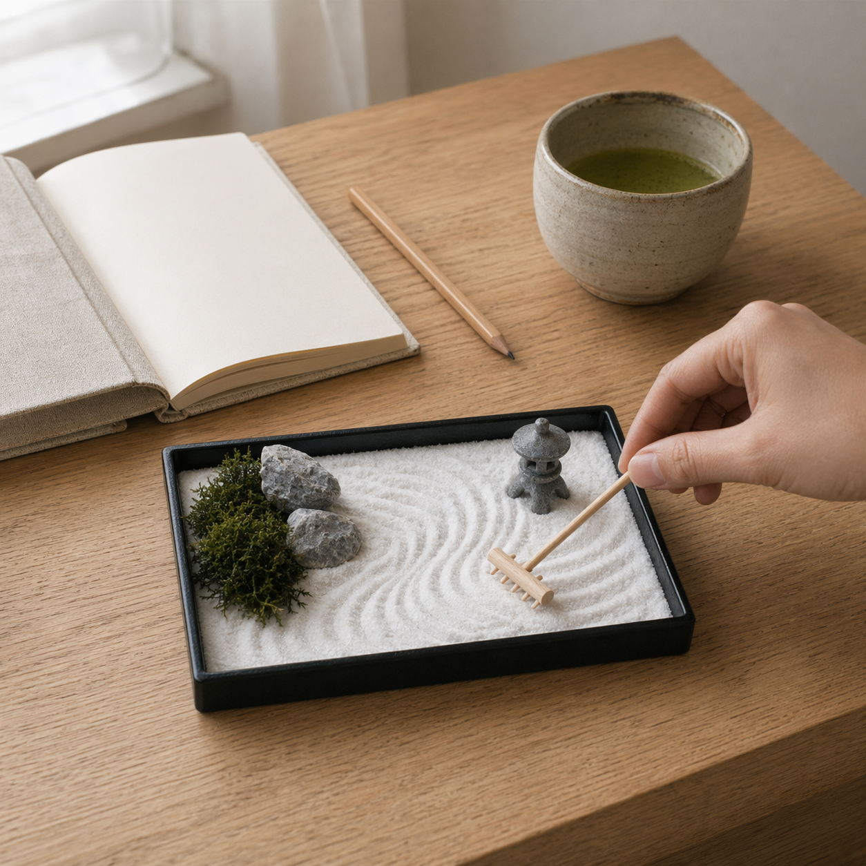 Japanese Zen Garden Kit, Mini Karesansui Set