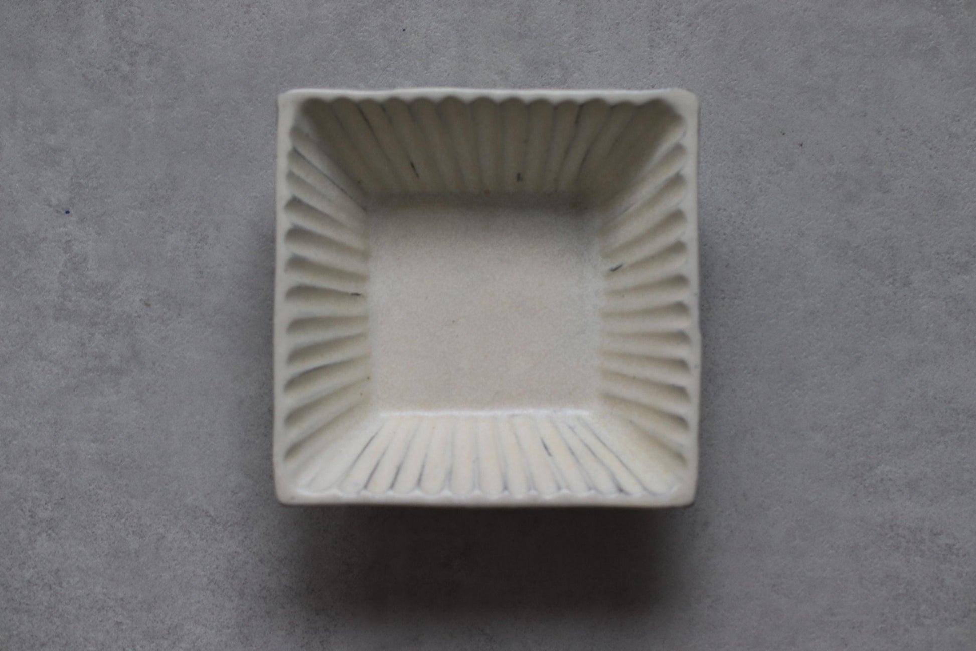Set of 2 – Mashiko-yaki Square Plates by Naoki Yoshizawa | Discontinued Japanese Ceramic | White Glazed Artisan Dish | Wabi-Sabi Tableware