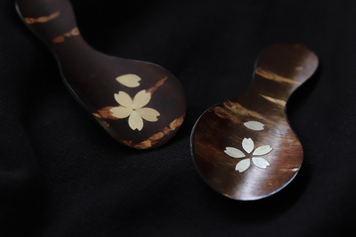 Japanese Cherry Bark Tea Scoop | Sakura Inlay Tea Spoon | Handmade Japanese Tea Utensil | Wooden Matcha Scoop | Zen Tea Gift
