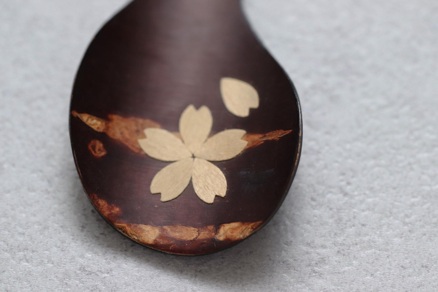 Japanese Cherry Bark Tea Scoop | Sakura Inlay Tea Spoon | Handmade Japanese Tea Utensil | Wooden Matcha Scoop | Zen Tea Gift