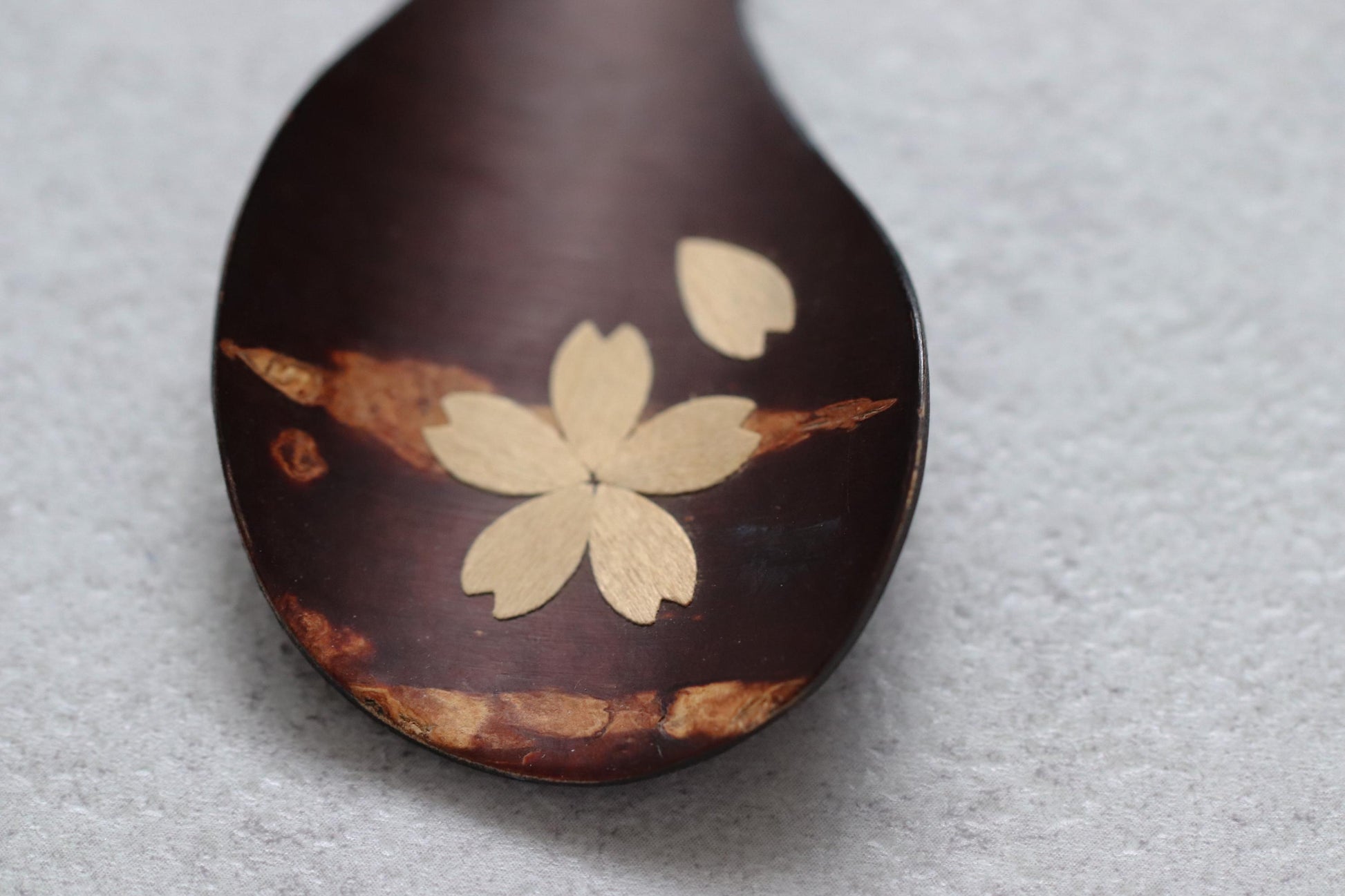 Japanese Cherry Bark Tea Scoop | Sakura Inlay Tea Spoon | Handmade Japanese Tea Utensil | Wooden Matcha Scoop | Zen Tea Gift