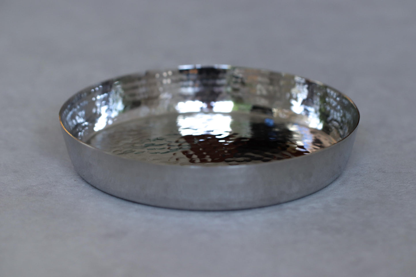 Hammered Stainless Steel Tray Small Serving Dish Minimal Modern Tableware Stylish Entertaining Tray