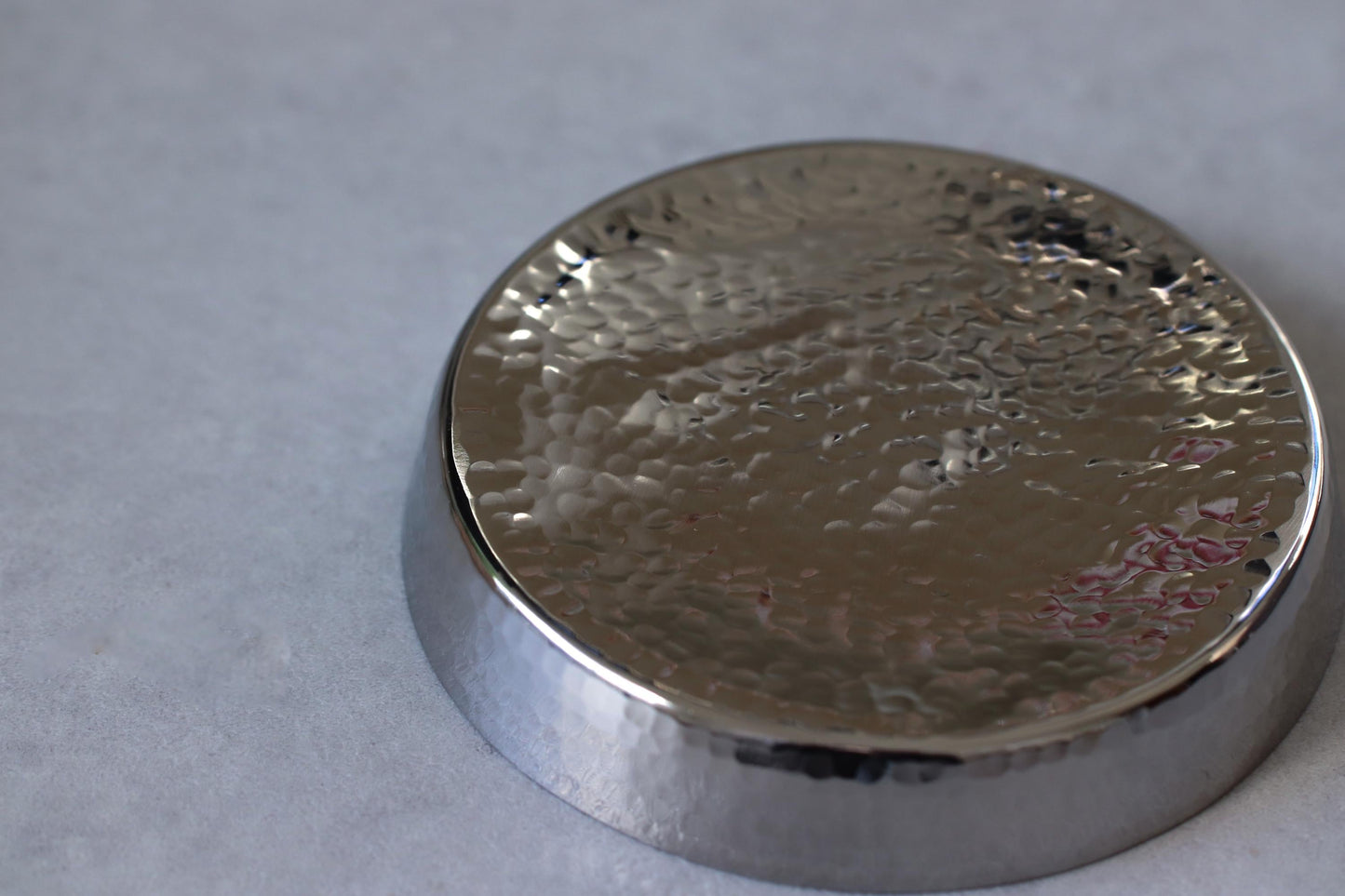Hammered Stainless Steel Tray Small Serving Dish Minimal Modern Tableware Stylish Entertaining Tray