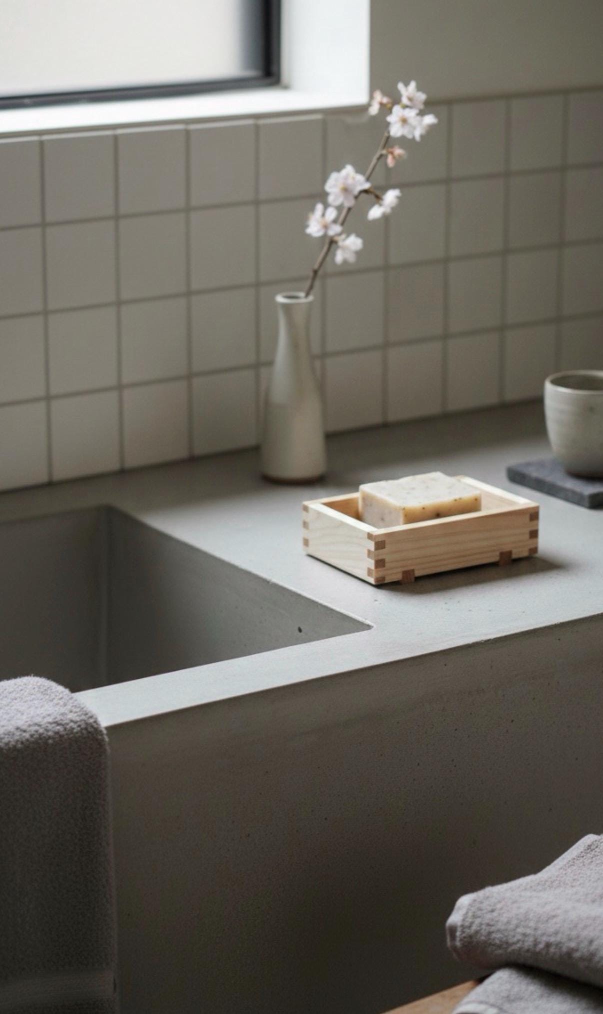 Japanese Hinoki Cypress Soap Dish Wooden Soap Holder Minimal Bathroom Decor Made in Japan