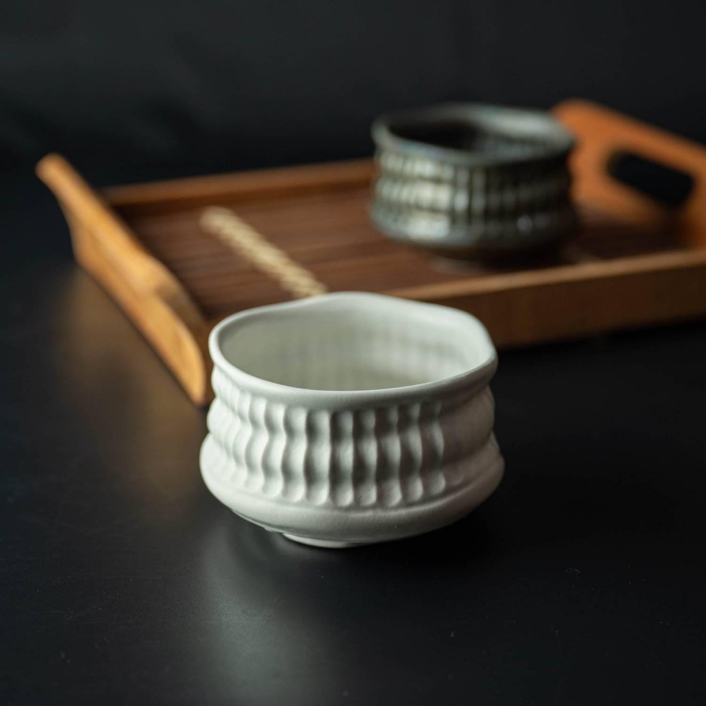 Japanese Matcha Bowl White, Handmade Mino Ware Tea Bowl with Gift Box, Modern Chawan for Tea Ceremony, Made in Japan Pottery